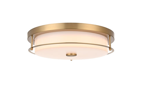 Elegant Lighting Kolson 1 Light Flush Mount D16 Inch H4 Inch LED 24 Watt 3CCT in Satin Gold Model: LD304F16SG