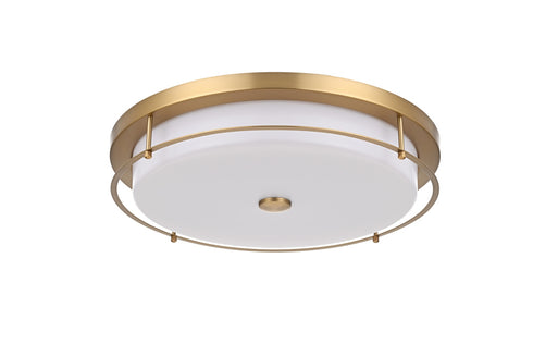 Elegant Lighting Kolson 1 Light Flush Mount D20 Inch H4 Inch LED 24 Watt 3CCT in Satin Gold Model: LD304F20SG