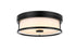 Elegant Lighting Kolson Flush Mount D12 Inch H4 Inch LED 18 Watt 3CCT in Black Model: LD305F12BK