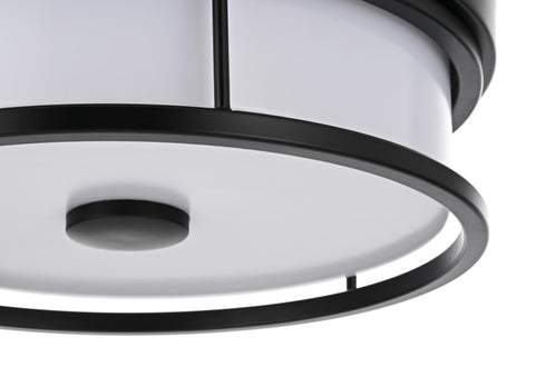 Elegant Lighting Kolson Flush Mount D12 Inch H4 Inch LED 18 Watt 3CCT in Black Model: LD305F12BK