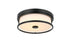 Elegant Lighting Kolson Flush Mount D12 Inch H4 Inch LED 18 Watt 3CCT in Black Model: LD305F12BK