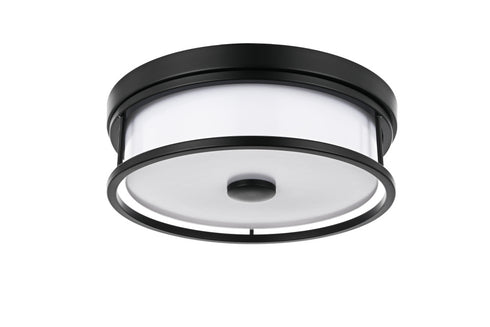 Elegant Lighting Kolson Flush Mount D12 Inch H4 Inch LED 18 Watt 3CCT in Black Model: LD305F12BK