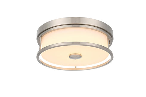 Elegant Lighting Kolson Flush Mount D12 Inch H4 Inch LED 18 Watt 3CCT in Polished Nickel Model: LD305F12PN