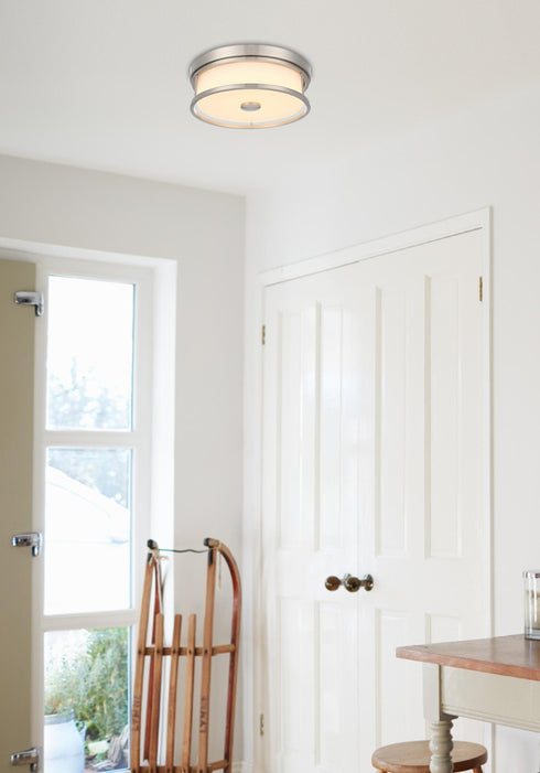 Elegant Lighting Kolson Flush Mount D12 Inch H4 Inch LED 18 Watt 3CCT in Polished Nickel Model: LD305F12PN