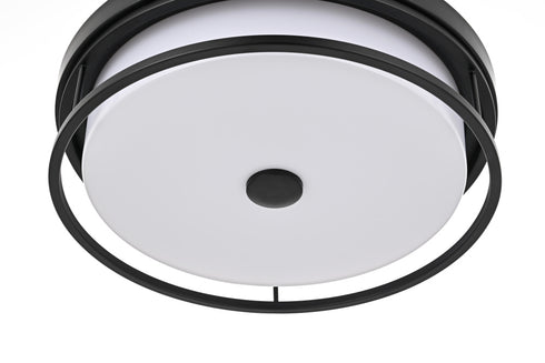 Elegant Lighting Kolson Flush Mount D16 Inch H4 Inch LED 24 Watt 3CCT in Black Model: LD305F16BK