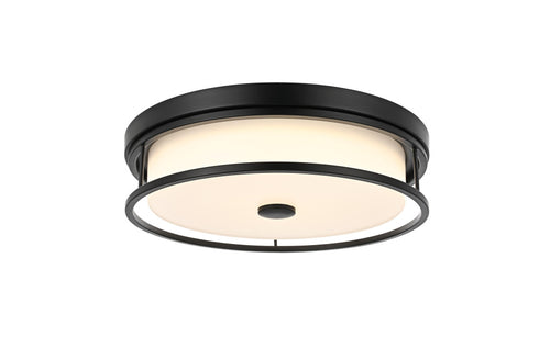 Elegant Lighting Kolson Flush Mount D16 Inch H4 Inch LED 24 Watt 3CCT in Black Model: LD305F16BK