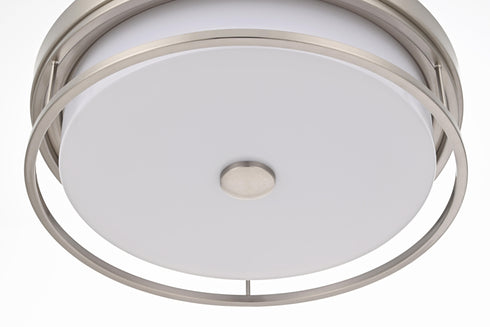 Elegant Lighting Kolson Flush Mount D16 Inch H4 Inch LED 24 Watt 3CCT in Polished Nickel Model: LD305F16PN