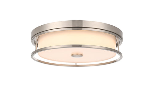 Elegant Lighting Kolson Flush Mount D16 Inch H4 Inch LED 24 Watt 3CCT in Polished Nickel Model: LD305F16PN