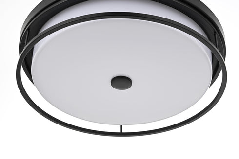 Elegant Lighting Kolson Flush Mount D20 Inch H4 Inch LED 30 Watt 3CCT in Black Model: LD305F20BK