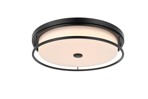Elegant Lighting Kolson Flush Mount D20 Inch H4 Inch LED 30 Watt 3CCT in Black Model: LD305F20BK