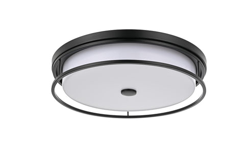 Elegant Lighting Kolson Flush Mount D20 Inch H4 Inch LED 30 Watt 3CCT in Black Model: LD305F20BK