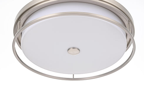 Elegant Lighting Kolson Flush Mount D20 Inch H4 Inch LED 30 Watt 3CCT in Polished Nickel Model: LD305F20PN
