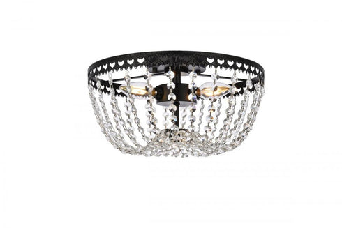 Elegant Lighting Kylie 3 Light Flush Mount Model: 1112F12BK