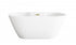 Elegant Lighting Landon 59 inch Bathtub in Glossy White with Brushed Gold Trim Model: BT30559GW-BGD