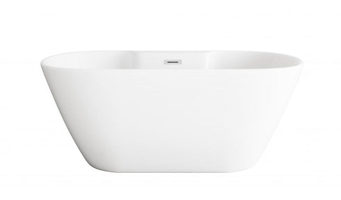 Elegant Lighting Landon 59 inch Bathtub in Glossy White with Brushed Gold Trim Model: BT30559GW-BGD