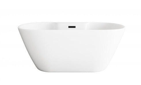 Elegant Lighting Landon 59 inch Bathtub in Glossy White with Brushed Gold Trim Model: BT30559GW-BGD