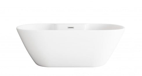 Elegant Lighting Landon 67 inch Bathtub in Glossy White with Brushed Gold Trim Model: BT30567GW-BGD