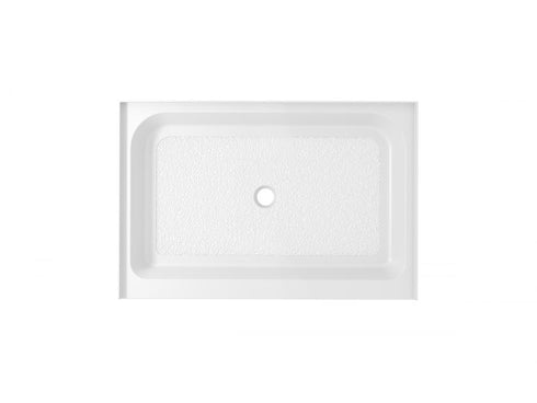 Elegant Lighting Laredo 48x32 Inch Single Threshold Shower Tray Center Drain in Glossy White Model: STY01-C4832