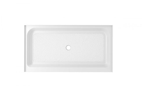 Elegant Lighting Laredo 48x32 Inch Single Threshold Shower Tray Center Drain in Glossy White Model: STY01-C4832