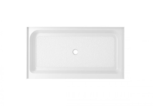 Elegant Lighting Laredo 48x32 Inch Single Threshold Shower Tray Center Drain in Glossy White Model: STY01-C4832