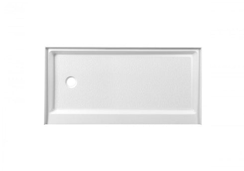Elegant Lighting Laredo 48x32 Inch Single Threshold Shower Tray Center Drain in Glossy White Model: STY01-C4832