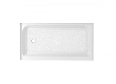 Elegant Lighting Laredo 48x32 Inch Single Threshold Shower Tray Center Drain in Glossy White Model: STY01-C4832
