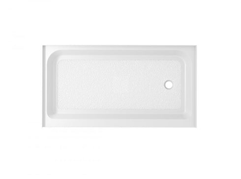 Elegant Lighting Laredo 48x32 Inch Single Threshold Shower Tray Center Drain in Glossy White Model: STY01-C4832