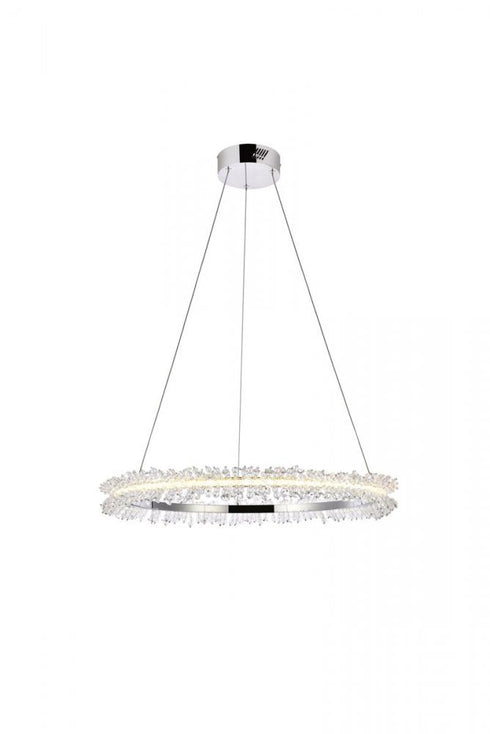 Elegant Lighting Laurel LED 26 inch in Chrome pendant Model: 3506D26C