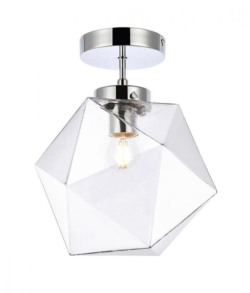 Elegant Lighting Lawrence 1 light black and clear glass flush mount Model: LD2346BK
