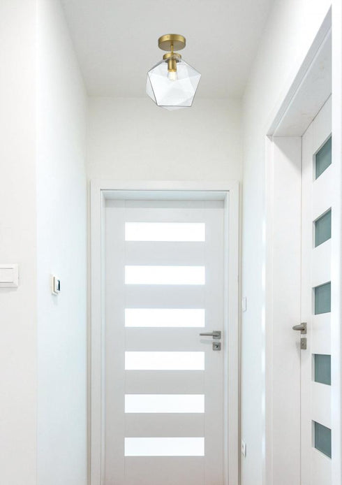 Elegant Lighting Lawrence 10 inch Flush Mount Clear Shade in Satin Gold in Satin Gold and Clear Finish Model: LD2346SG