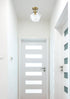 Elegant Lighting Lawrence 10 inch Flush Mount Clear Shade in Satin Gold in Satin Gold and Clear Finish Model: LD2346SG