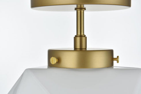 Elegant Lighting Lawrence 10 inch Flush Mount Frosted White Shade in Satin Gold in Satin Gold and Frosted White Finish Model: LD2347SG