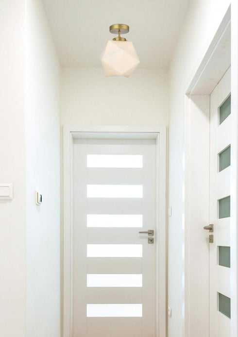 Elegant Lighting Lawrence 10 inch Flush Mount Frosted White Shade in Satin Gold in Satin Gold and Frosted White Finish Model: LD2347SG