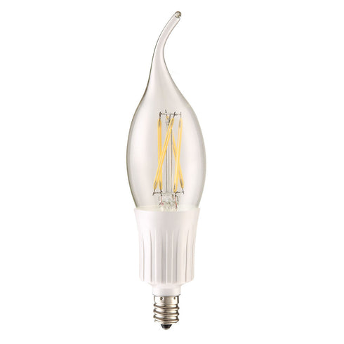 Elegant Lighting LED C35T 120V 4 Watt 4100K 400 Lumen 360°E12 DIM CHROME Model: E12F-4-D-41-C