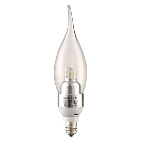 Elegant Lighting LED S30C35 E12 120V 4 Watt 4100K 320 Lumen Dimmable CHROME Model: E12SF-4-D-41-C