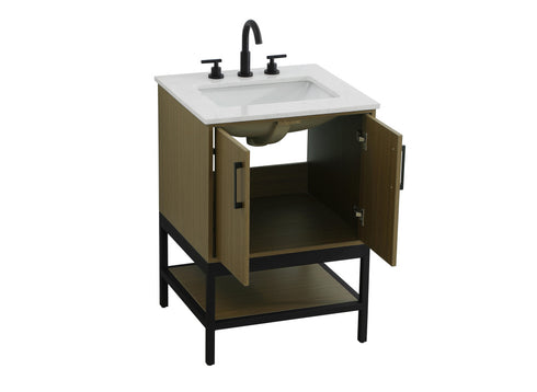 Elegant Lighting Lennox Vanity Cabinet 2Dr 24 Inch x22 Inch x34 Inch in Chestnut Brown Model: VF60724MCB