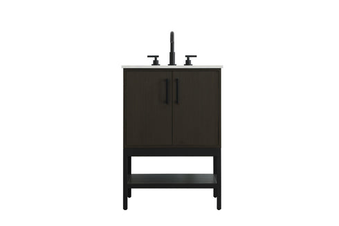 Elegant Lighting Lennox Vanity Cabinet 2Dr 24 Inch x22 Inch x34 Inch in Mocha Brown Model: VF60724MMB