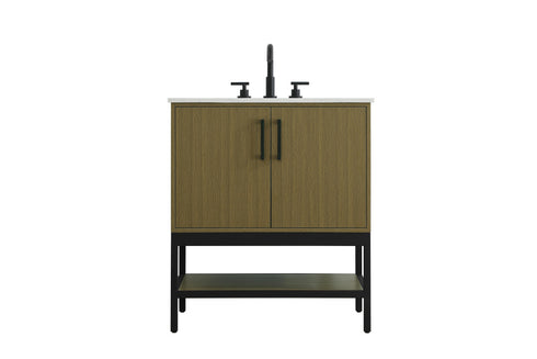 Elegant Lighting Lennox Vanity Cabinet 2Dr 30 Inch x22 Inch x34 Inch in Chestnut Brown Model: VF60730MCB