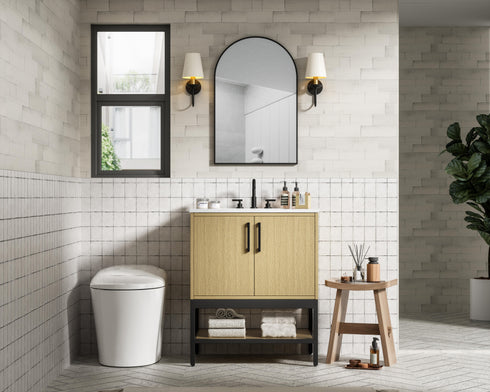 Elegant Lighting Lennox Vanity Cabinet 2Dr 30 Inch x22 Inch x34 Inch in Honey Brown Model: VF60730MHB