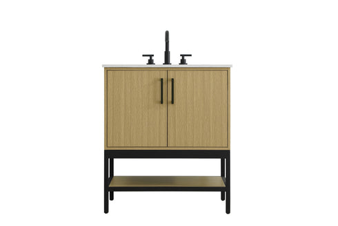 Elegant Lighting Lennox Vanity Cabinet 2Dr 30 Inch x22 Inch x34 Inch in Honey Brown Model: VF60730MHB
