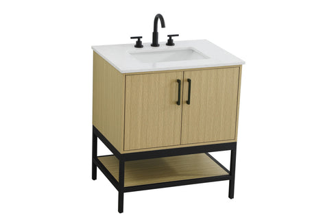 Elegant Lighting Lennox Vanity Cabinet 2Dr 30 Inch x22 Inch x34 Inch in Honey Brown Model: VF60730MHB