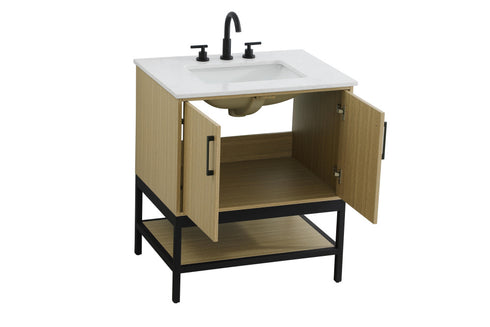Elegant Lighting Lennox Vanity Cabinet 2Dr 30 Inch x22 Inch x34 Inch in Honey Brown Model: VF60730MHB