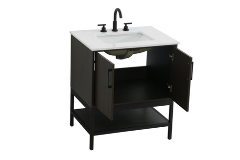 Elegant Lighting Lennox Vanity Cabinet 2Dr 30 Inch x22 Inch x34 Inch in Mocha Brown Model: VF60730MMB
