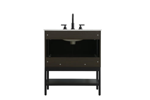 Elegant Lighting Lennox Vanity Cabinet 2Dr 30 Inch x22 Inch x34 Inch in Mocha Brown Model: VF60730MMB