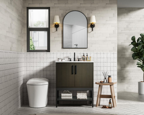 Elegant Lighting Lennox Vanity Cabinet 2Dr 30 Inch x22 Inch x34 Inch in Mocha Brown Model: VF60730MMB