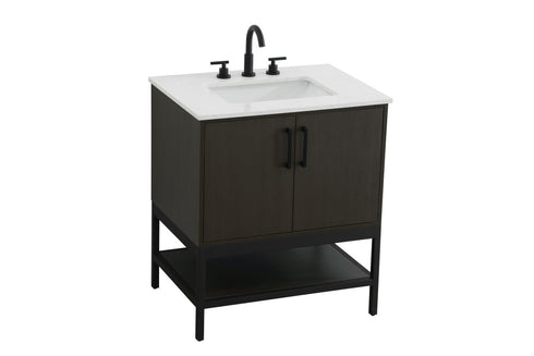 Elegant Lighting Lennox Vanity Cabinet 2Dr 30 Inch x22 Inch x34 Inch in Mocha Brown Model: VF60730MMB