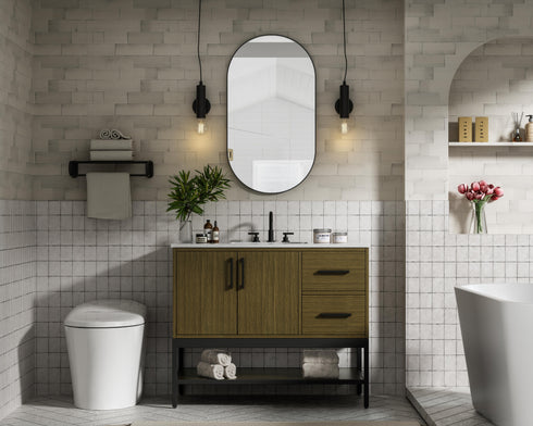 Elegant Lighting Lennox Vanity Cabinet 2Dr2Dw 42 Inch x22 Inch x34 Inch in Chestnut Brown Model: VF60742MCB