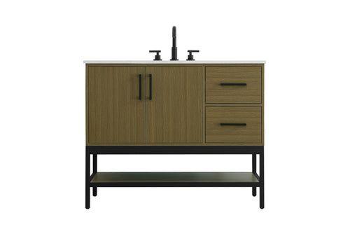 Elegant Lighting Lennox Vanity Cabinet 2Dr2Dw 42 Inch x22 Inch x34 Inch in Chestnut Brown Model: VF60742MCB