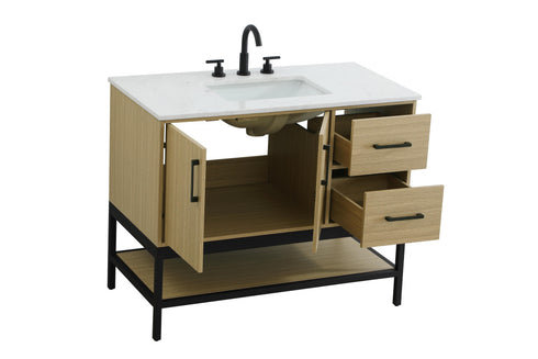 Elegant Lighting Lennox Vanity Cabinet 2Dr2Dw 42 Inch x22 Inch x34 Inch in Honey Brown Model: VF60742MHB