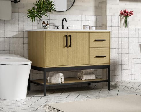 Elegant Lighting Lennox Vanity Cabinet 2Dr2Dw 42 Inch x22 Inch x34 Inch in Honey Brown Model: VF60742MHB